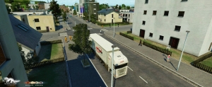 Screenshots aus einer digitalen Miniaturwelt. Eisenbahn und Transport. Österreichische Transportfirmen unterwegs um Waren zu liefern.